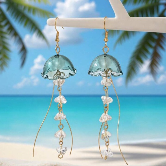 Jewelry - Blue Jellyfish Drop Earrings